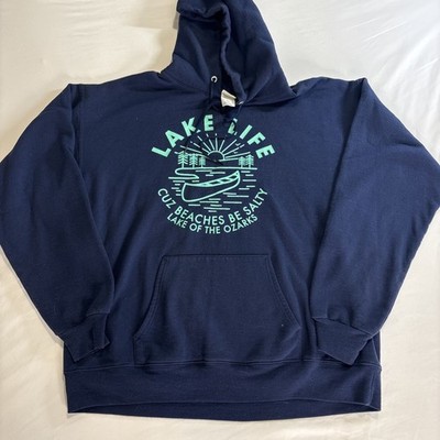 Hanes Men s Hoodie Large Lake Of The Ozarks Blue