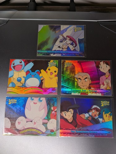 NM POKEMON MOVIE 2000 TOPPS RARE RAINBOW FOIL HOLO OF # 11, 12, 29, 30, 55 OF 72