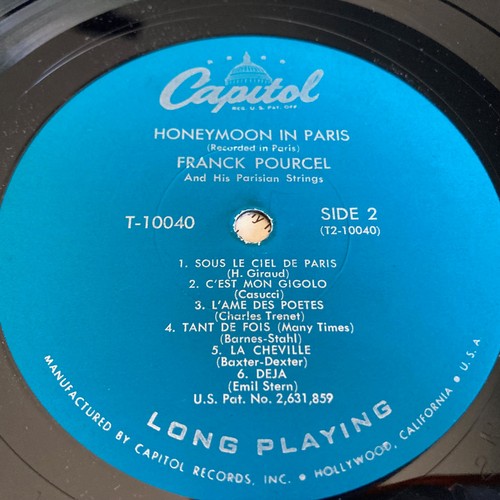 HONEYMOON IN PARIS FIRST PRESS FRANCK POURCEL VINYL LP RECORD ALBUM PLAY TESTED - Picture 7 of 9