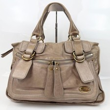 Borsa a mano CHLOE Bay in pelle tasca frontale beige vintage usata