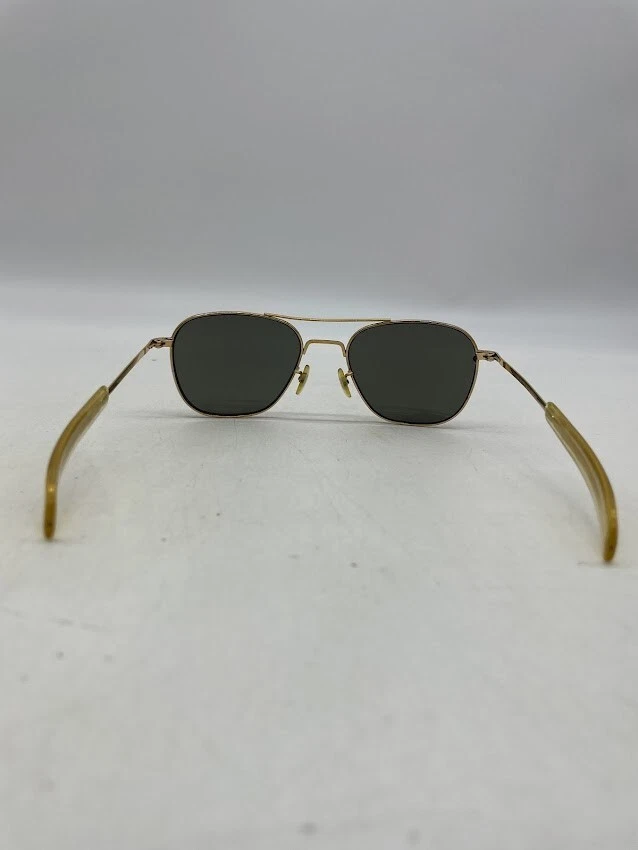 Gafas de sol vintage American Optical 5 1/2 piloto marco dorado lentes marrones Foto 4 de 4