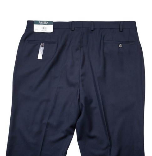 Ralph Lauren Mens Dress Pants 40x32 Navy Blue Flat Front Straight Trousers NWT - Picture 6 of 8
