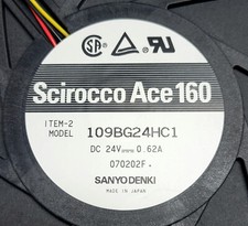 SANYO DENKI Scirocco Ace 160 109BG24HC1 DC24V 0.62A - Ready to Ship