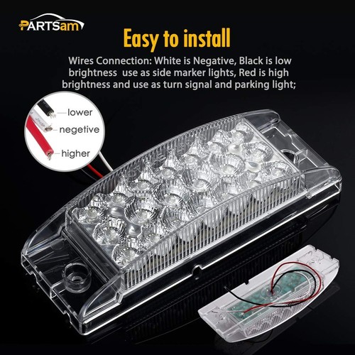 Partsam 2pcs 6 inch Amber 20 LED Marker Lights Turn Signal Light, Sealed 6x2 ... - Picture 5 of 7