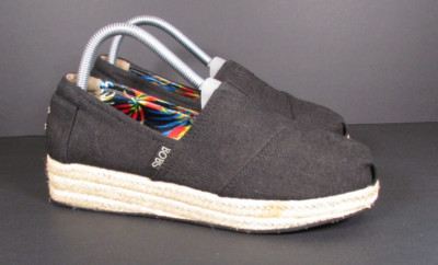 BOB'S Skechers Women's espadrille 8W Black Canvas Memory Foam