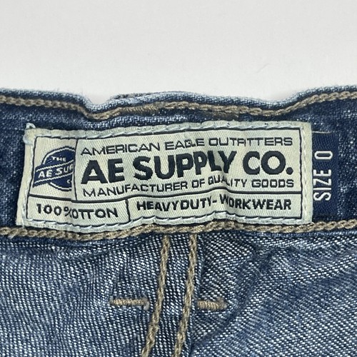 Vintage AE Supply Co. Women’s Low-Rise Denim Heavy Duty Workwear Shorts Size 0 - Picture 3 of 10