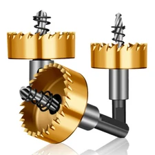 Titanium Plated HSS Holes Saw Drill Bit Perforation Diameter 12mm - 80mm