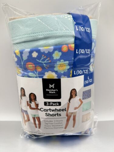 Girls Tagless Full-Elastic Waistband Secure Fit 3 Pack Cartwheel Shorts - Picture 6 of 11