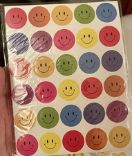 COLORFUL SMILEY FACE PRISMATIC Stickers 30pc Smile Makers  Rainbow  Reward