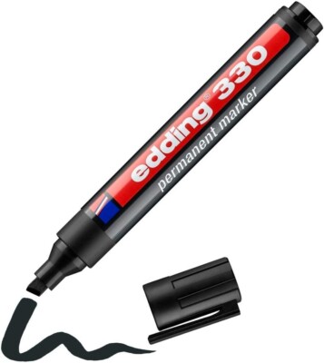edding 330 Permanentmarker schwarz 1 Stift - Keil-Spitze 1-5 mm - wasserfest
