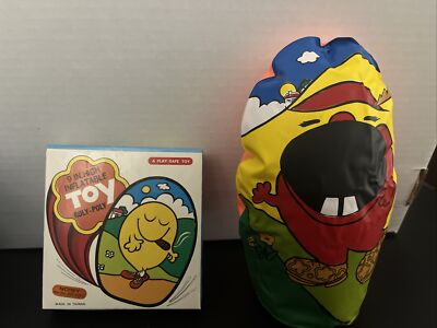 NOISY INFLATABLE ROLY POLY BOP BAG BLOW UP TOY W/ BOX VINTAGE MONSTER MEN NOS