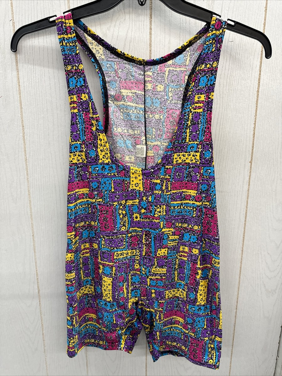 Vintage 80s Leotard Small Aerobic Workout Body Suit Wild Print One Piece  Unitard