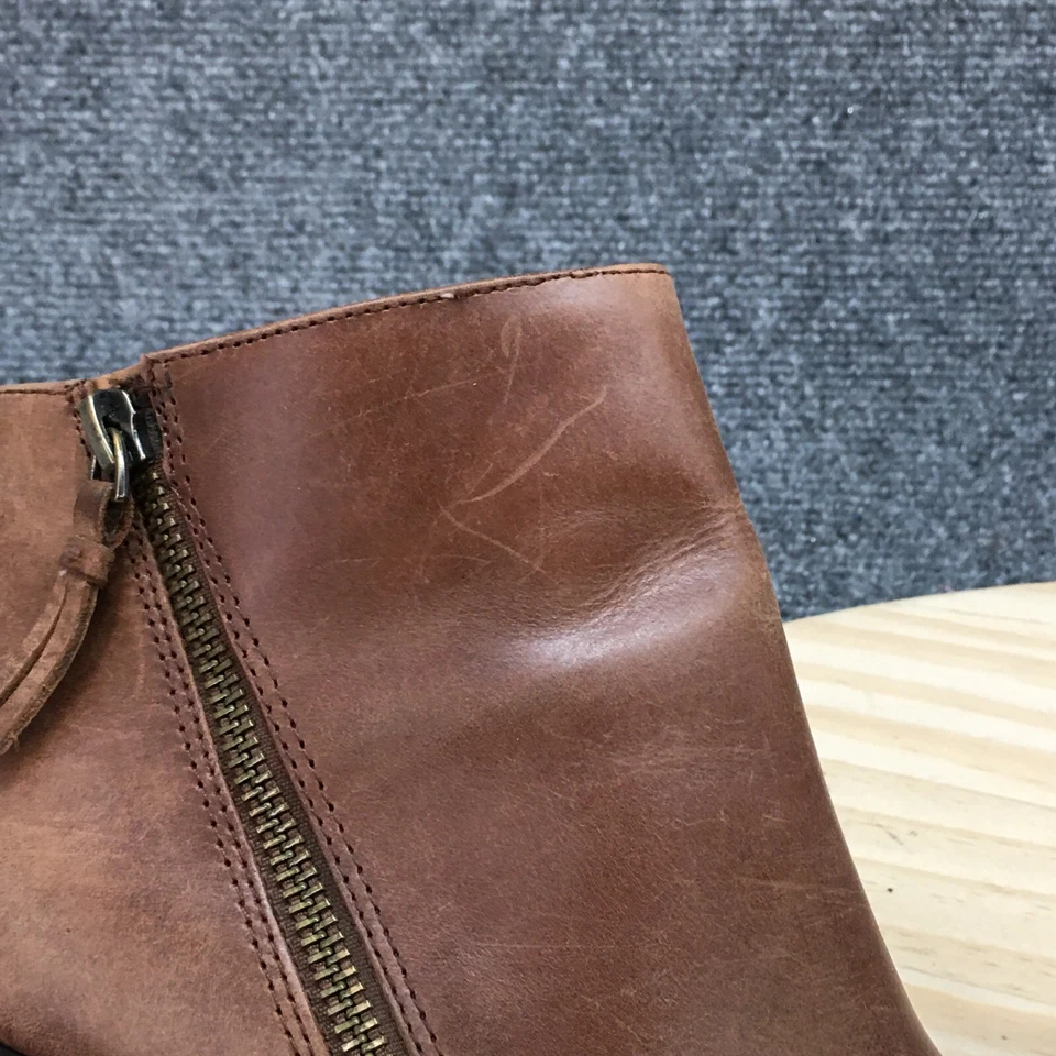 Kenneth Cole Reaction Botas Mujer 9 M Podría Ganar Tacones Cremallera Lateral Botín Marrón Foto 2 de 4