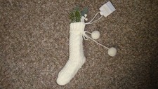 Wondershop Mini White Knit Stocking with Pine Branches Christmas Tree Ornaments