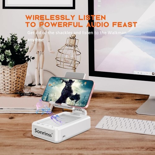 Cell Phone Stand with Wireless Bluetooth Speaker, Adjustable HD Surround Sound - Photo 2 sur 4