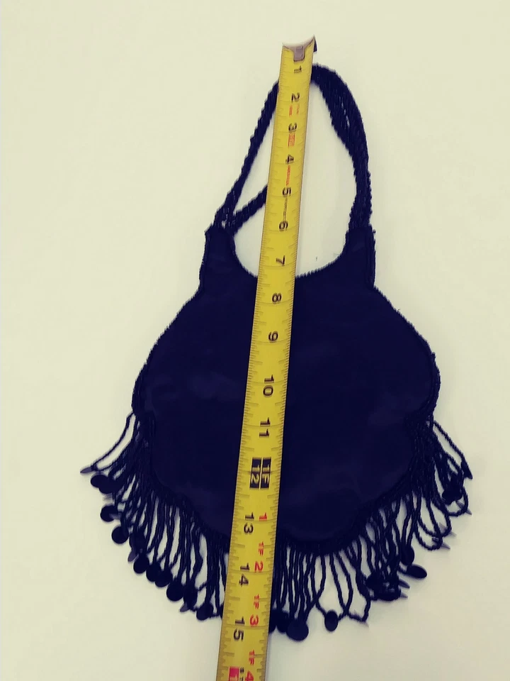 Hermosa Cartera Pequeña Bijoux Terner Negra Con Cuentas Lentejuelas Ocasión Especial  Foto 4 de 4