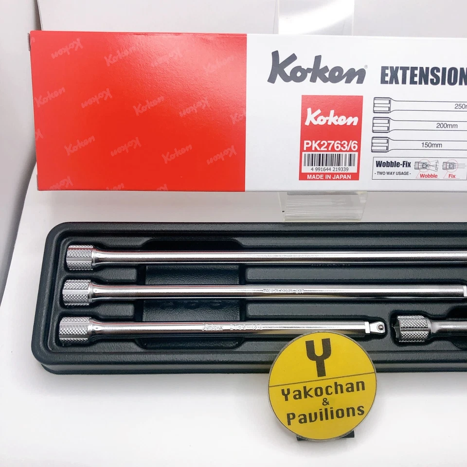 KOKEN PK2763/6 Wobble-Fix Extension Bar 1/4 Inch Set of 6 with ABS Tray - Image 3 of 4