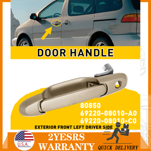 Exterior Front Left Door Handle Fit 1998 1999-2003 Toyota Sienna 69220-08010-C0 - Picture 13 of 13