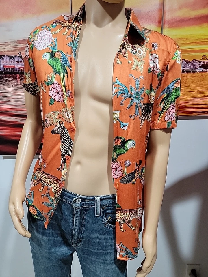 TOPMAN Premium Slim Fit Size S Animal Printed Men's Modern Shirt Buttons Up #C - Image 2 of 4