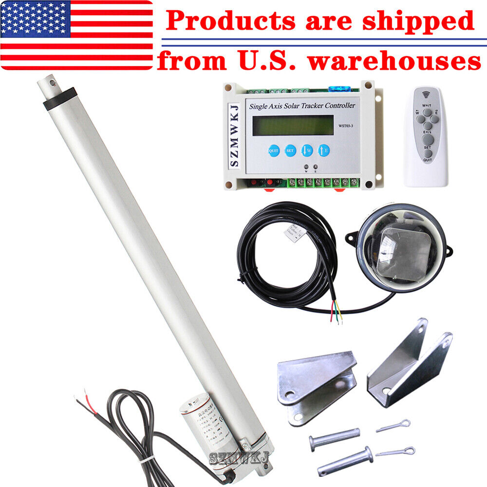 Single Axis Solar Tracker System -14" Inch 12V 1500N Linear Actuator +Controller