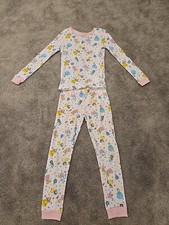 Kids Girls Disney Store Pink Long Sleeve Pants PJ Set Size 8 Princesses