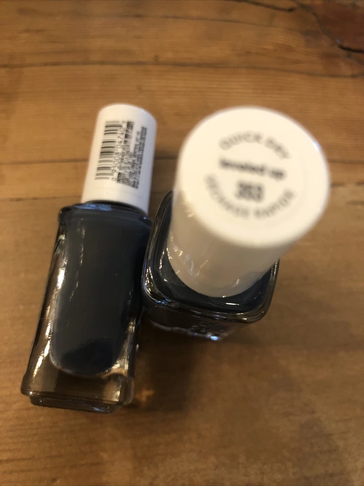 Essie Color de uñas de secado rápido nivelado 353 paquete de dos 10 ml cada uno gris oscuro Foto 3 de 3