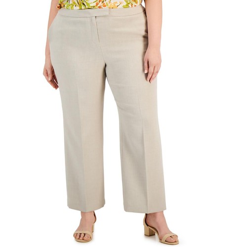 Kasper Womens Beige High Rise Straight Leg Pants Trousers Plus 24W BHFO 8228