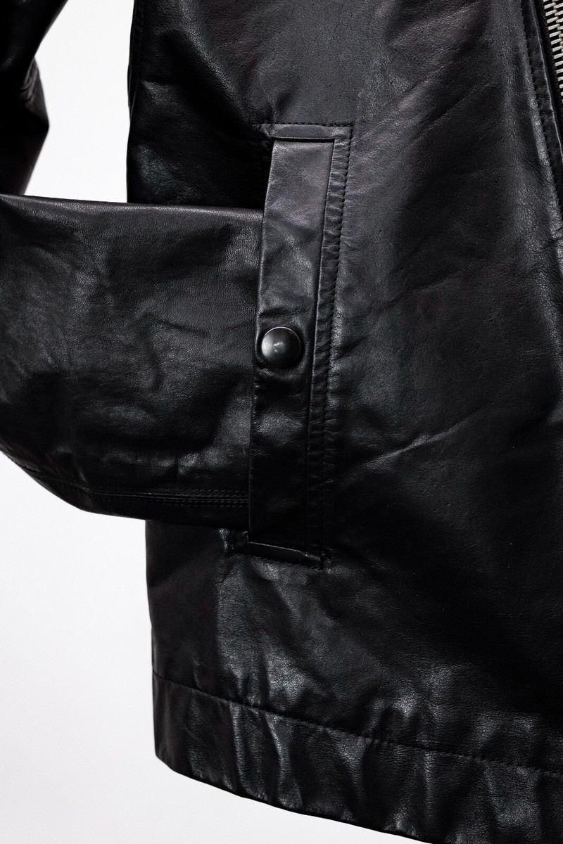 レザージャケット・コート RICK OWENS ZIPFRONT HOODED LEATHER JACKET Rick Owens Hooded Leather Jacket in Black for Men | Lyst