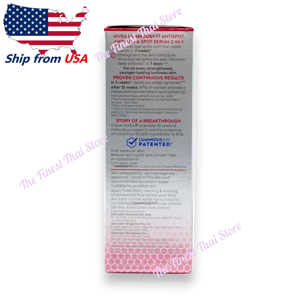 Nivea Luminous630 Antispot 2-In-1 Anti-Age Spot Serum 30ml - Ship from USA - Image 2 of 2