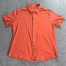 The Normal Brand Mens Shirt Size XL Orange Short Sleeve Button Up Cotton
