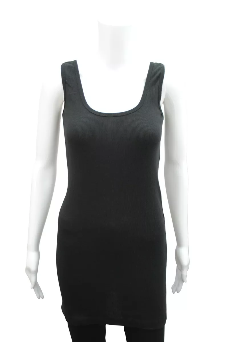Long black vest dress cheap