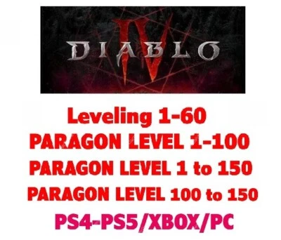 Diablo 4 IV Power Leveling Season 11 Fast Lvl XP BOOST + GLYPH PC PS5 XBOX S10