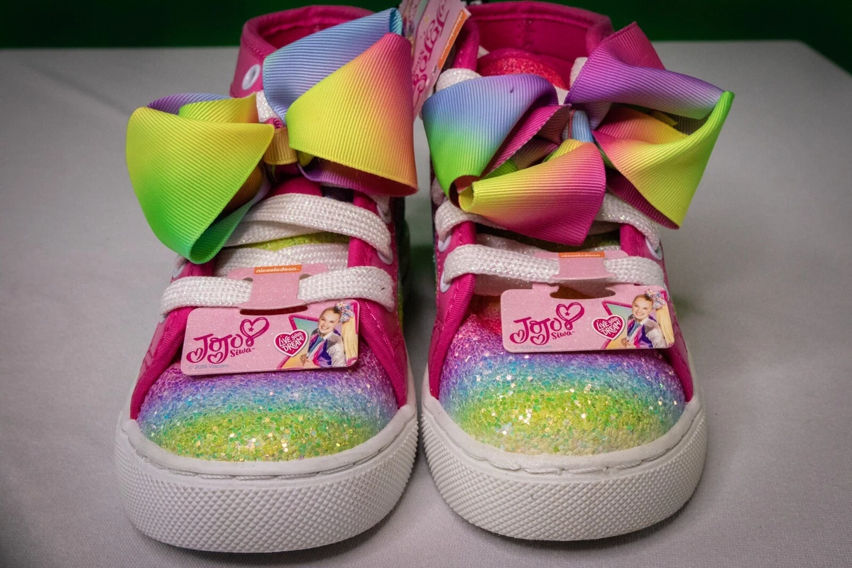 JOJO SIWA NICKELODEON Hi-Top Sneakers Shoes w/ Bow & Sequins Girls Size 4 |  eBay