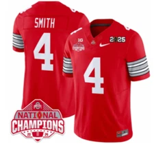 #4 Jeremiah Smith Ohio State Buckeyes Jersey 2025 Playoffs with Champions Patch