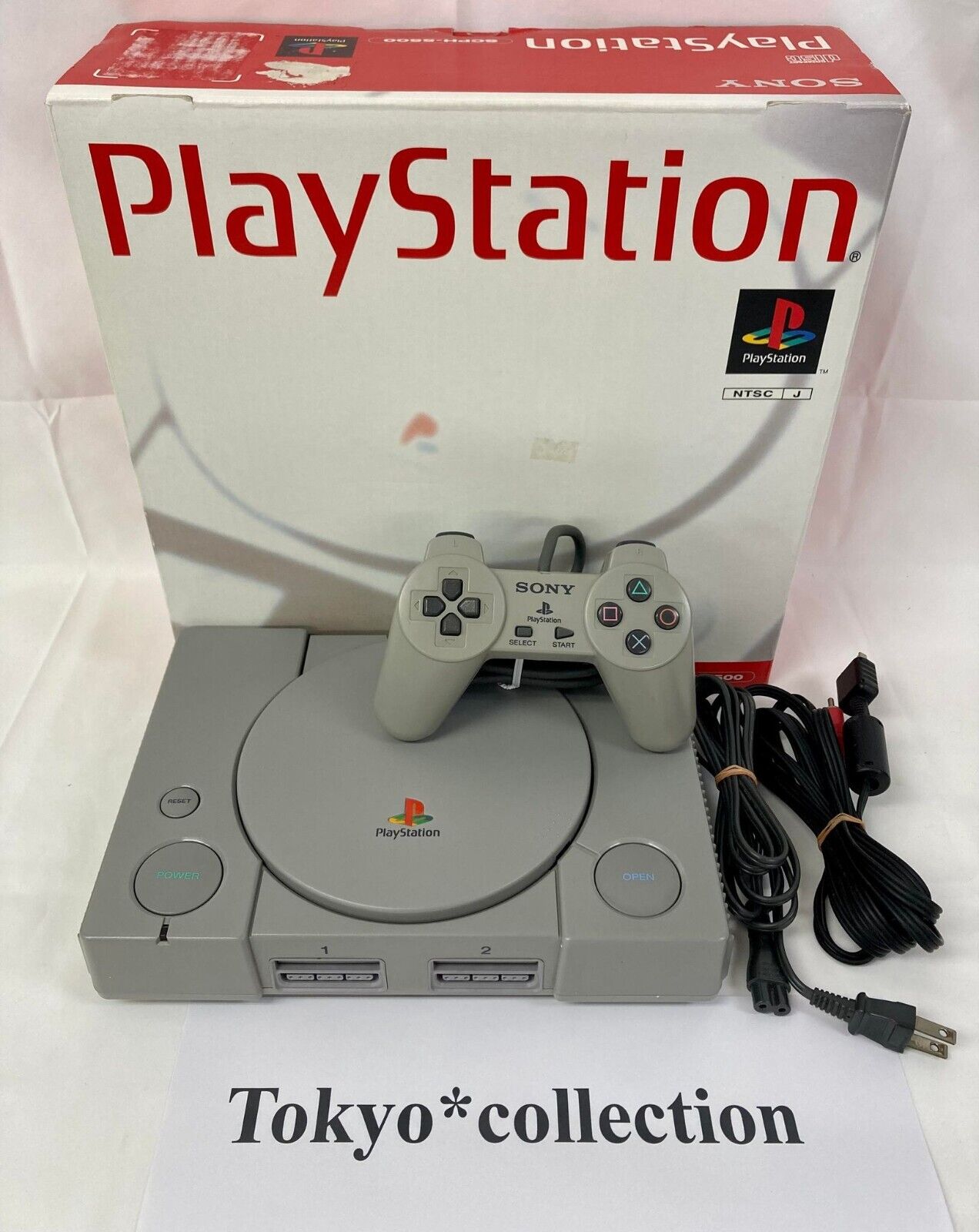 Sony Playstation 1 PS1 Gray Original japan + 4 games Tested Working  SCPH-5502.