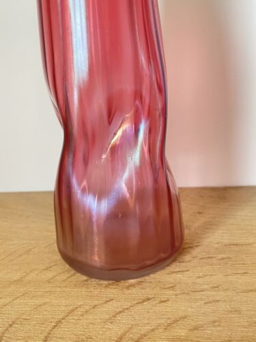 Vase Art Nouveau en verre Irisé Rose Loetz Kralik - Chardons jugendstil - Imagen 4 de 6