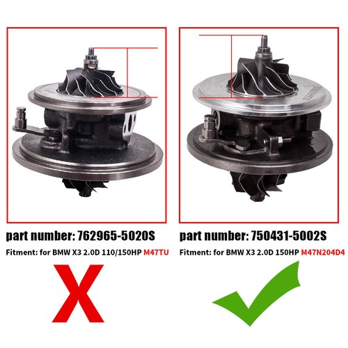 Turbo Core Cartridge for BMW 320D E46 X3 2.0L E46 E83 E83N 150HP GT1749V 750431 - Picture 2 of 9
