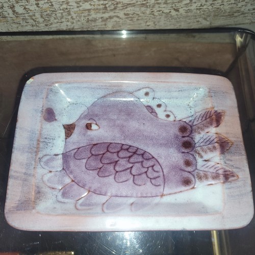 vide poche en céramique vintage Cloutier accidenté oiseau