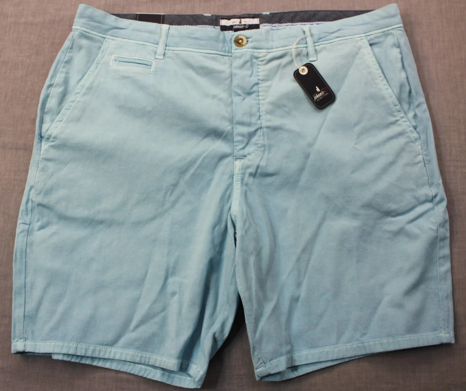 johnnie-O Nassau Logo Mens Nantucket Blue Chino Golf Shorts NWT 36 $98