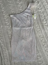 Windsor White Iridescent One Shoulder Dress Short NWT