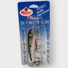 Mann's Stretch Baby 1 Minus Baby S 1- Fishing Lure BLACK SILVER NEW OLD STOCK