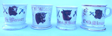 LOT of 4 Vintage "Steer Head" / "Butcher" Theme Occupational Shaving Mugs