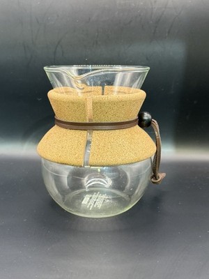 Bodum #157 Pour Over Glass Coffee Carafe Pot Cork Collar 2 Cup Free Ship