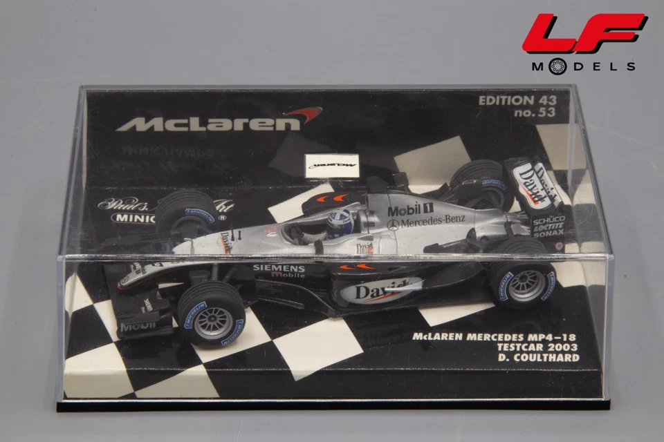 1:43 McLaren Mercedes MP4-18 Testcar 2003 D. Coulthard - Minichamps - Immagine 3 di 3