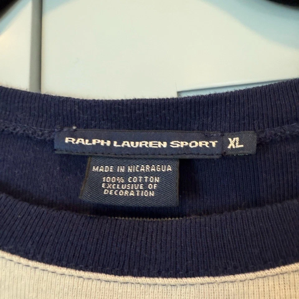 Ralph Lauren Polo Deportivo Pony Bordado Rayas Anchas Rugby Manga Larga Top Camisa Foto 3 de 4