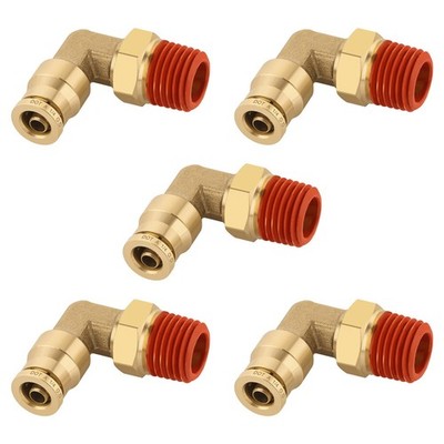 1/4'' Quick Push to Connect Fittings Brass 90 Degree Union Swivel Elbow Joint DOT