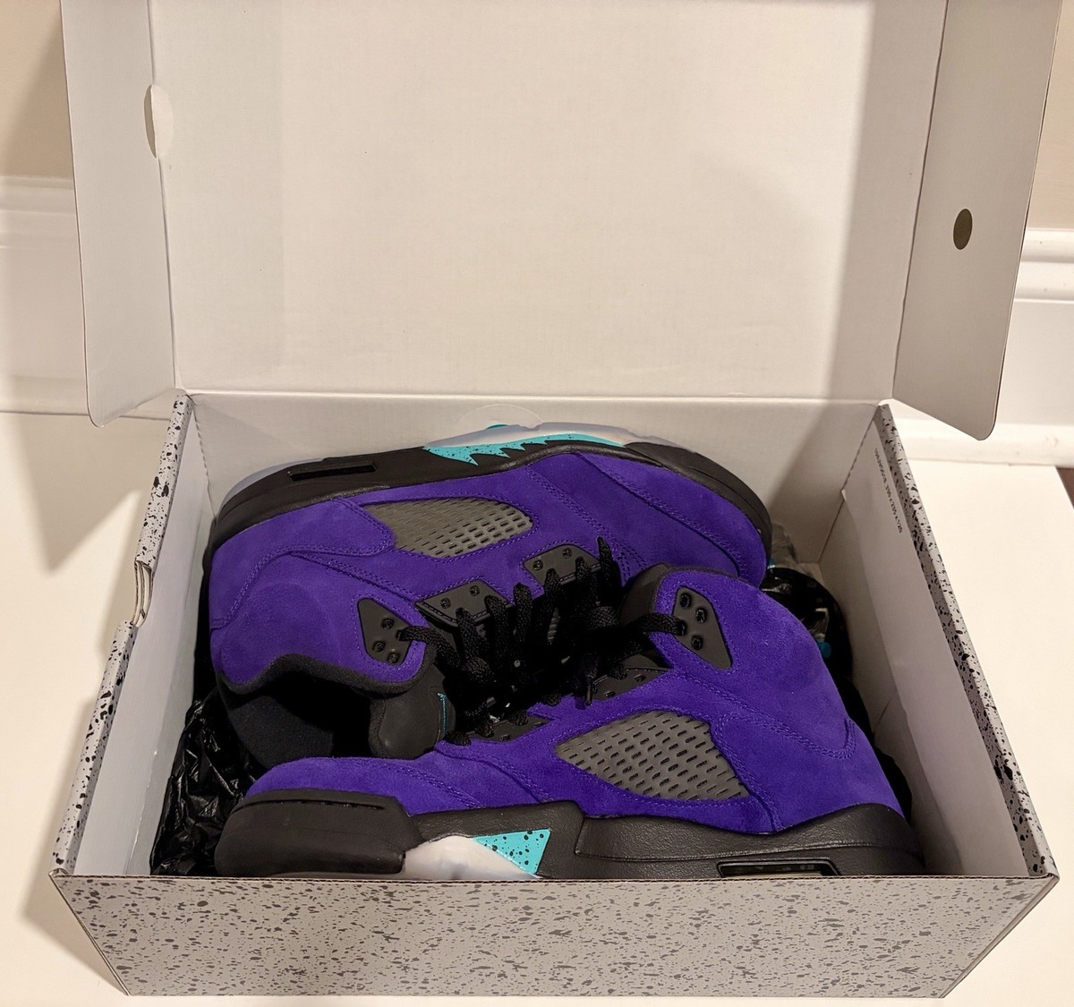 Nike Air Jordan 5 V Retro Alternate Grape Purple Teal Suede Size 13 136027-500 Nike Air Jordan 5 Retro Alternate Grape 136027-500 Men main image 4