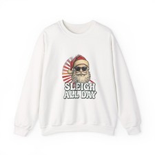 Sleigh All Day   Retro Vintage Santa with Sunglasses Sweatshirt