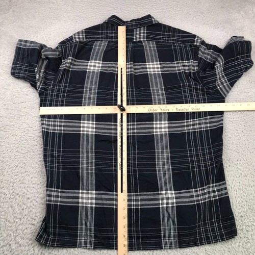 Vintage Polo Ralph Lauren Caldwell Shirt Mens L Navy Plaid Cotton Loop Collar - Picture 9 of 12