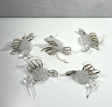 Set Of 5 Gold/Glass Hummingbird 20888 Christmas Ornaments
